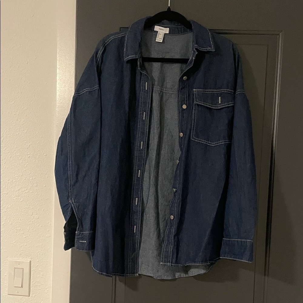 Forever 21 Dark Blue Shirt Jacket